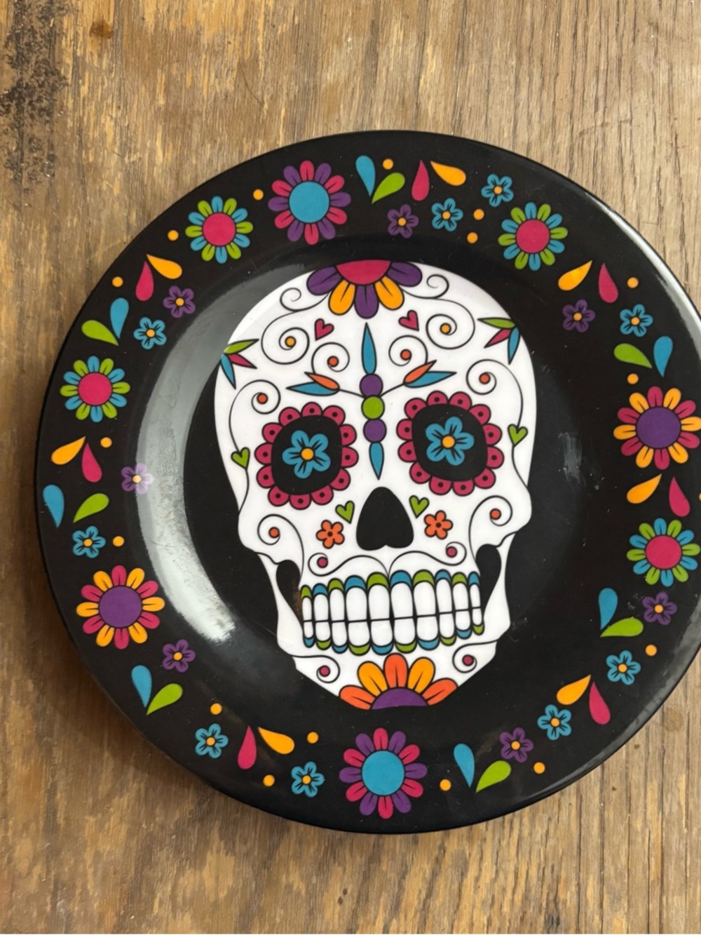 Sugar Skull Day of the Dead plates. 4 count